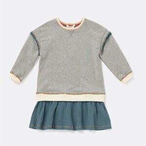 Matilda Jane Just Imagine Mila Girls Sweatshirt Cotton Fleece Gauze Dress Size 6